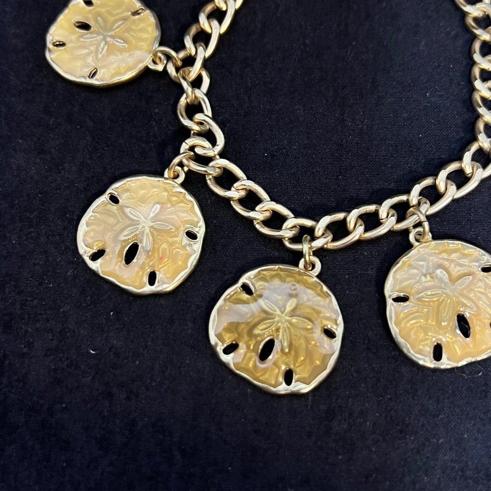 Tommy Bahama Gold Tone Sand Dollar Necklace, Earrings And Bracelet (3679) - Picture 9 of 11